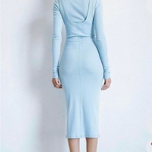The Line By K baby blue midi dress with tank overlay detail